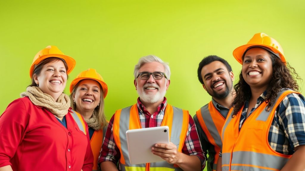 happy workers with group benefits